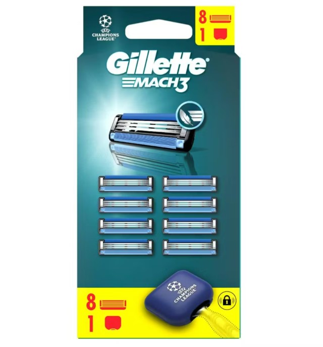 Gillette Mach3 Ανταλλακτικές Κεφαλές Ξυριστικής Μηχανής 8τμχ & Προστατευτικό Κάλυμμα Ταξιδιού 1τμχ