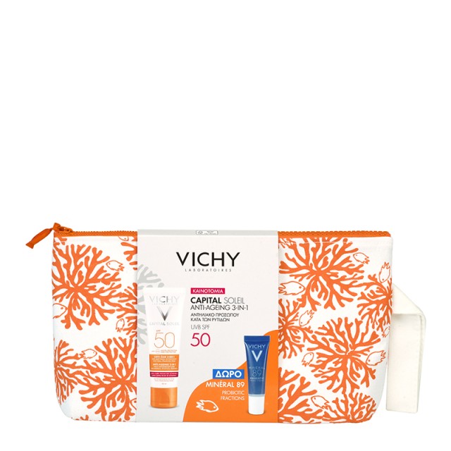 Vichy Set Capital Soleil Anti-Ageing 3 in 1 SPF50 Αντηλιακό Προσώπου Κατά Των Ρυτίδων 50ml + Δώρο Mineral 89 Probiotic Fractions 10ml