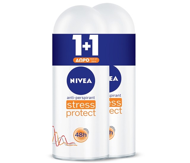 NIVEA Αποσμητικό Roll On Stess Protect 50ml 1+1 ΔΩΡΟ