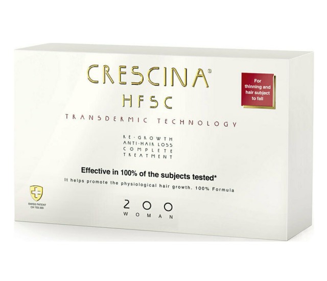 Crescina HFSC Transdermic Complete 200 Woman For Thinning and Hair Subject to Fall 10+10x3,5ml