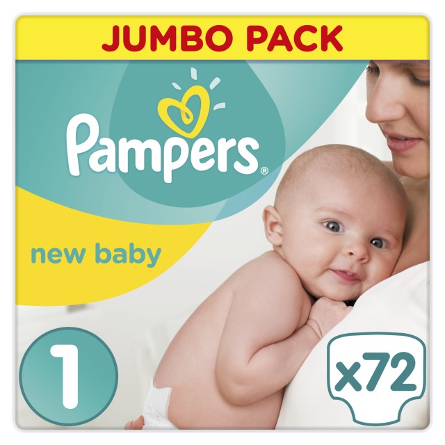 Pampers New Baby Jumbo Pack No 1 (2-5kg) 72τμχ