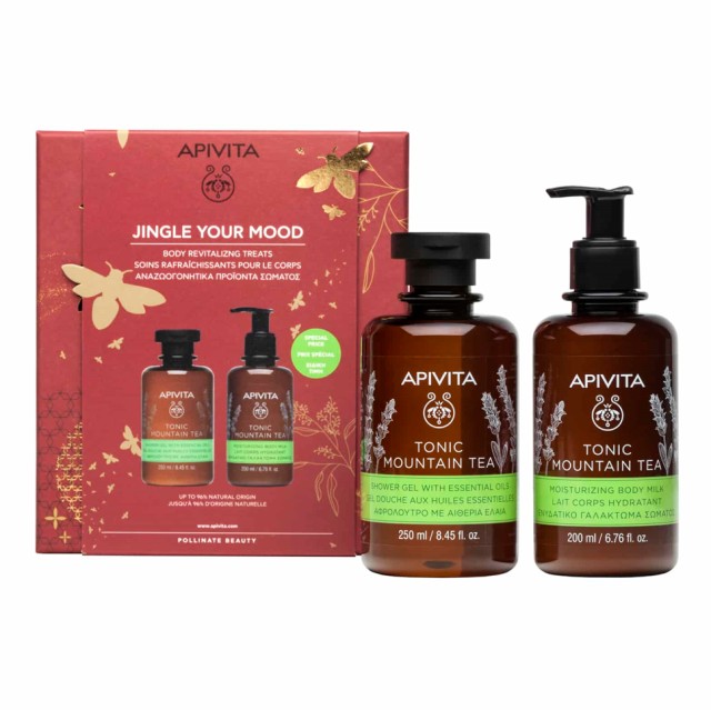 Apivita Set Jingle Your Mood Tonic Mountain Shower Gel 250ml + Tonic Mountain Tea Body Milk 200ml