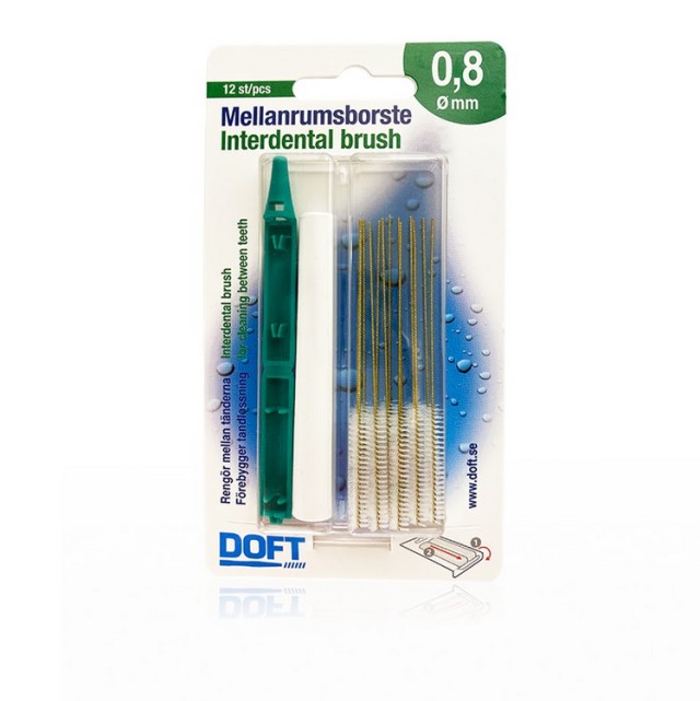 Doft Interdental Brush Μεσοδόντια Βουρτσάκια 0,8mm 12τμχ