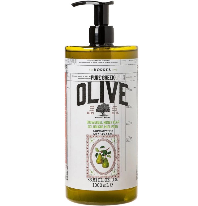 Korres Pure Greek Olive Αφρόλουτρο Μέλι - Αχλάδι 1000ml