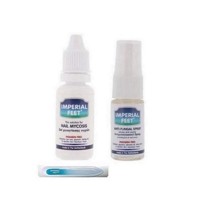 Imperial Feet Set Nail Mycosis Gel Μυκητίασης Νυχιών 20ml + Anti Fungal Αντιμυκητιασικό Spray για Υποδήματα και Κάλτσες 10ml + Δώρο Γυάλινη Λίμα 1τμχ