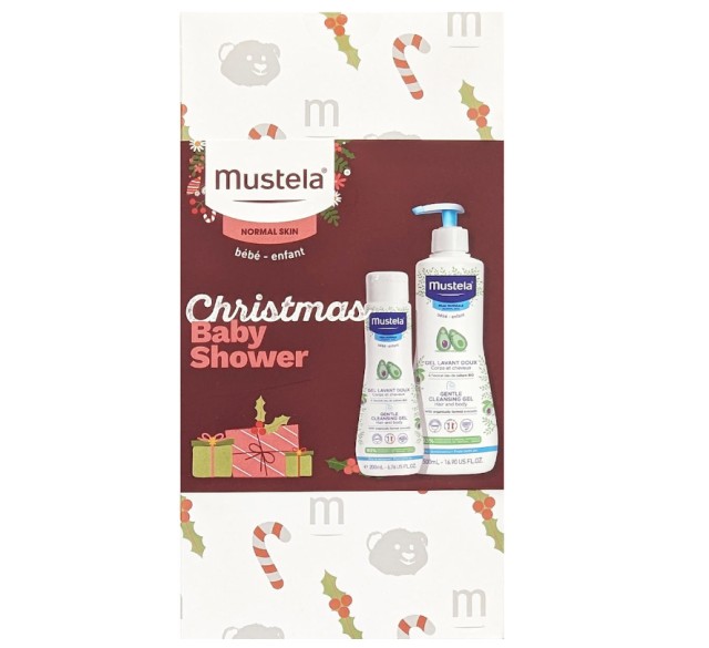 Mustela Set Christmas Baby Shower Gentle Βρεφικό-Παιδικό Gel Καθαρισμού για Σώμα&Μαλλιά με Αβοκάντο Βιολογικής Καλλιέργειας 500ml & 200ml