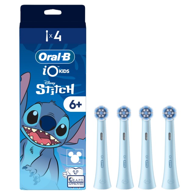 Oral-B iO Kids Disney Stitch Ηλεκτρική Κεφαλή Οδοντόβουρτσας απο 6+ ετών 4τμχ