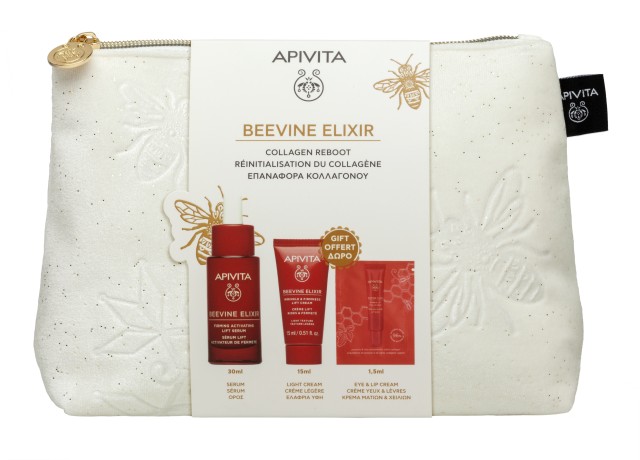 Apivita Set Beevine Elixir Firming Activating Lift Serum 30ml & Δώρο Wrinkle & Firmness Lift Cream Light Texture 15ml & Δώρο Wrinkle Lift Eye & Lip Cream 1,5ml & Δώρο Νεσεσέρ 1τμχ