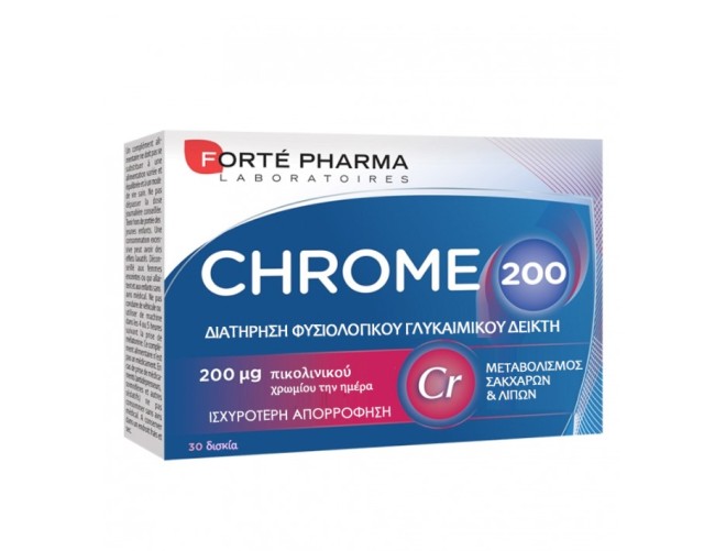 Forte Pharma Chrome 200 Συμπλήρωμα Διατροφής με Χρώμιο, 30 tabs
