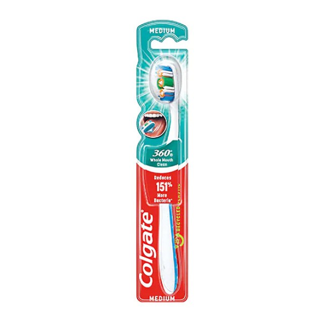 Colgate 360 Whole Mouth Clean Medium Οδοντόβουρτσα 1τμχ