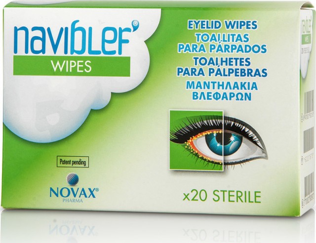 Naviblef Wipes Καθαριστίκα Μαντηλάκια Βλεφάρων, Βλεφαρίδων και Προσώπου 20τμχ