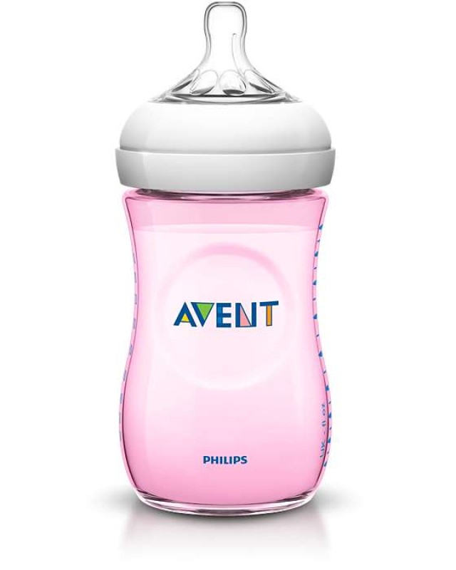 AVENT Natural Μπιμπερό 260ml - χωρίς BPA (ΡΟΖ) SCF694/17
