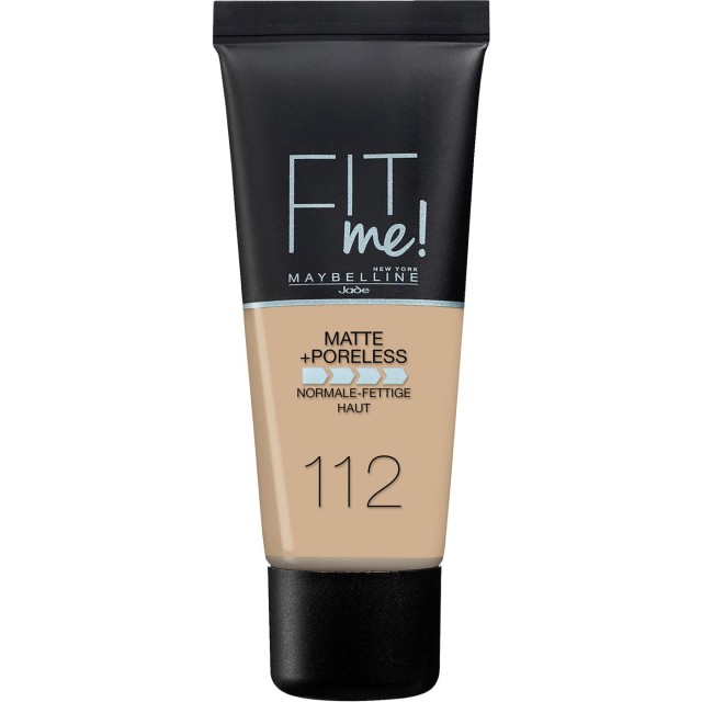 Maybelline Fit Me Matte & Poreless Liquid Foundation For Normal To Oily Skin 112 Soft Beige 30ml