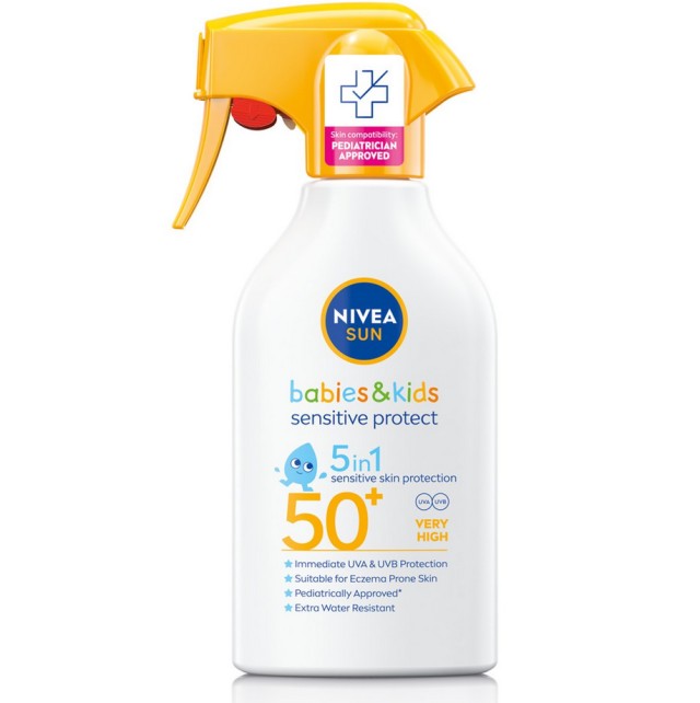 Nivea Sun Babies & Kids Sensitive Protect Sun Spray SPF50+ Παιδικό Αντιηλιακό 5 σε 1 270ml