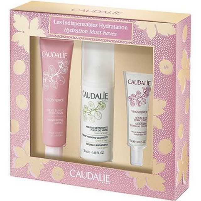 Caudalie Set Vinosource Les Indispensables Hydratation Moisturizing Sorbet 40ml + Instant Foaming Cleanser 50ml + S.O.S. Thirst Quenching Serum 10ml