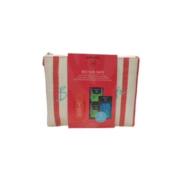 Apivita Set Bee Sun Safe Dry Touch Invisible Face Fluid SPF50 + Δώρο Express Beauty Face Mask Aloe 2x8ml + Express Beauty Hair Mask με Υαλουρονικό Οξύ 20ml