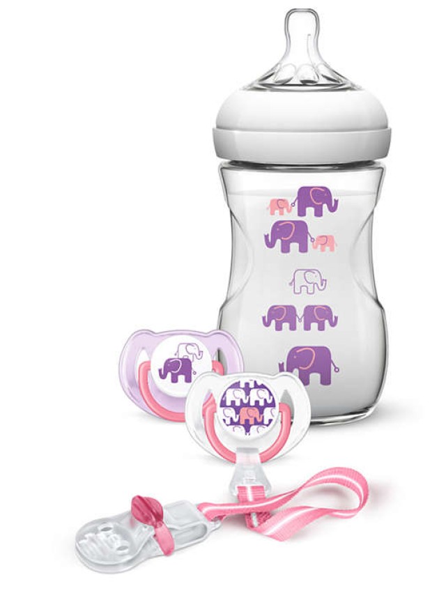 AVENT Elephant Σετ Δώρου με Μωβ Ελεφαντάκια SCD628/01