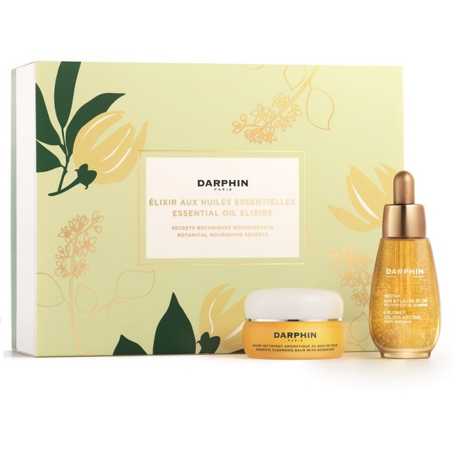 Darphin Set Essential Oil Elixirs 8-Flower Golden Nectar 30ml + Aromatic Cleansing Balm With Rosewood 25ml