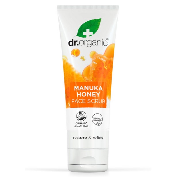 Dr.Organic Κρέμα Απολέπισης Προσώπου με Βιολογικό Μέλι Μανούκα 125ml