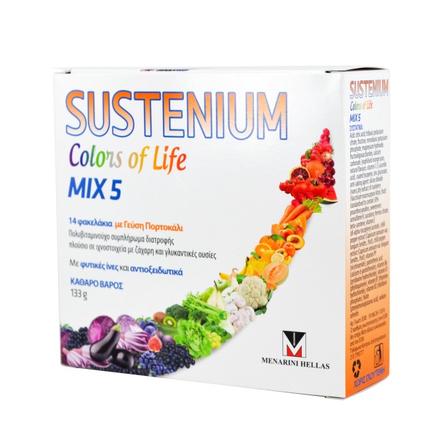 MENARINI Sustenium Colors Of Life Adults 14 φακελάκια με Γεύση Πορτοκάλι