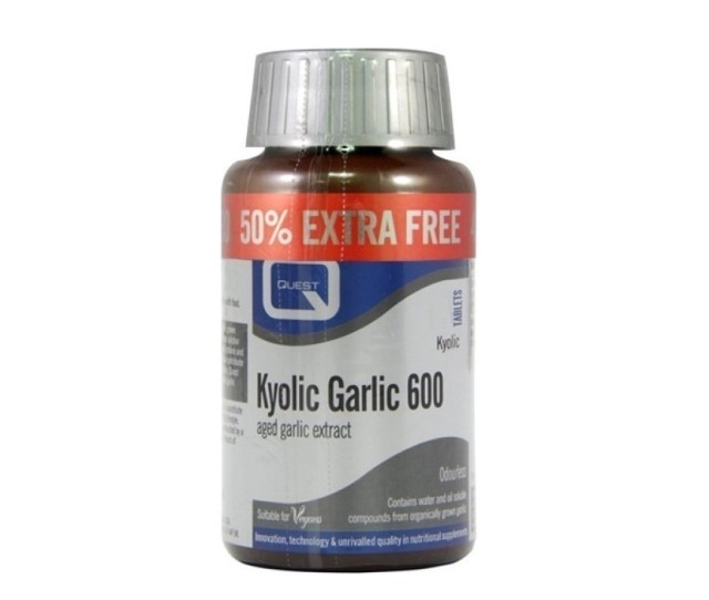 Quest Kyolic Garlic 600 MG για Δυνατή Καρδιά +50% Επιπλέον Προϊόν 90Tabs Extract