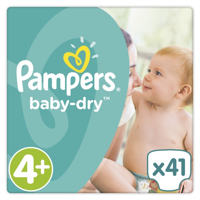 Pampers Baby Dry Maxi Plus No4+ (9-20kg) 41pcs
