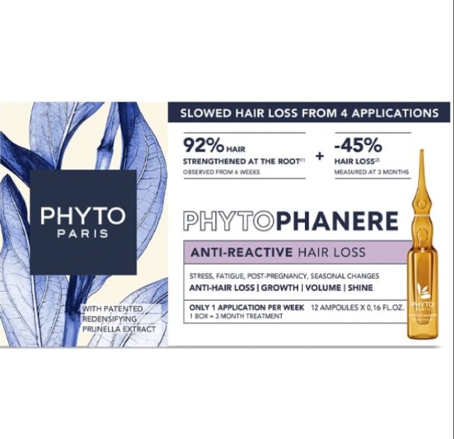 Phyto Phytophanere Reactional Hair Loss Treatment Αντιδραστική Θεραπεία κατά της Τριχόπτωσης 12amps x 5ml