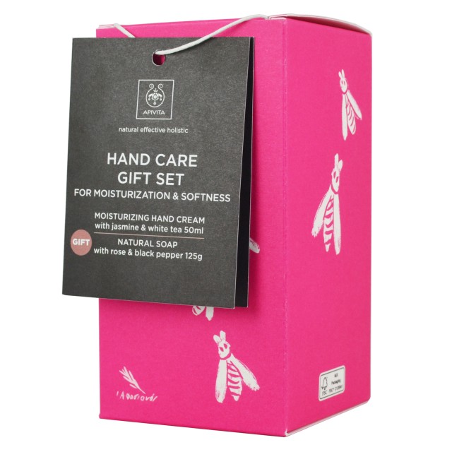 APIVITA Hand Care Gift Set ΚΡΕΜΑ ΕΝΥΔΑΤΩΣΗΣ ΧΕΡΙΩΝ Με Γιασεμί & Λευκό Τσάι 50ml + ΔΩΡΟ APIVITA NATURAL SOAP ΣΑΠΟΥΝΙ με Γιασεμί 125g