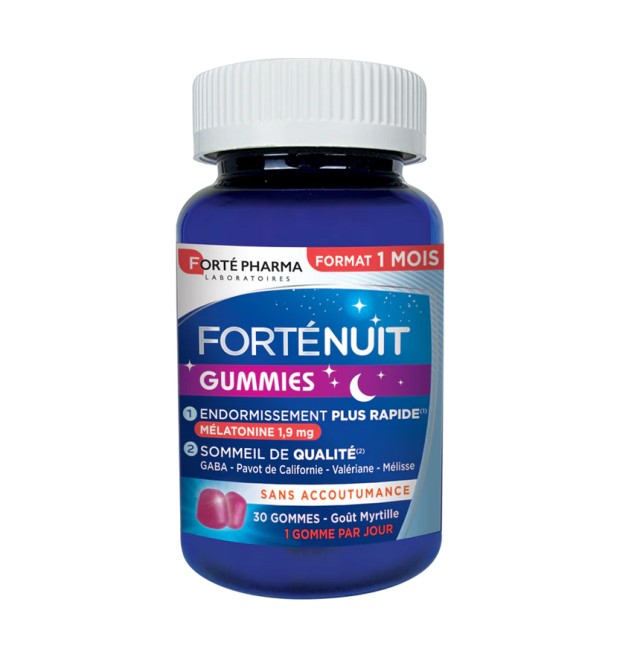 Forte Pharma Forte Nuit Gummies Ζελεδάκια με Γεύση Μύρτιλο 30 Ζελεδάκια