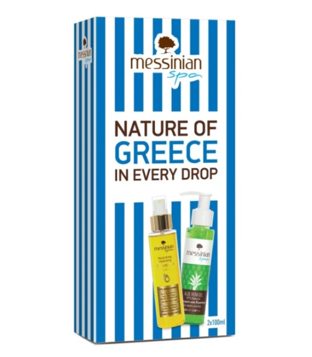 Messinian Spa Set Nature of Greece in Every Drop Beauty Oil Moisturizing 'Oil 3 in 1 for Face Body & Hair 100ml +  Aloe Vera Gel 100ml