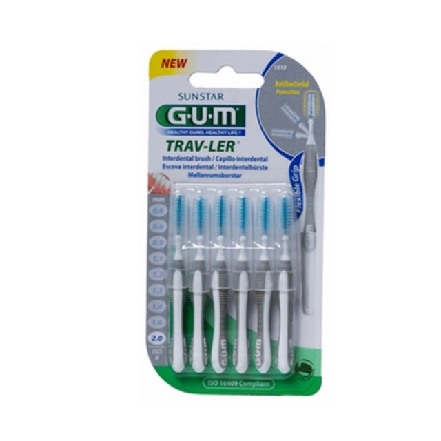 Gum 1618 Μεσοδόντια Trav-Ler Cylindrical 2,0mm 6τμχ 1+1 με -50% στο 2ο Προϊόν