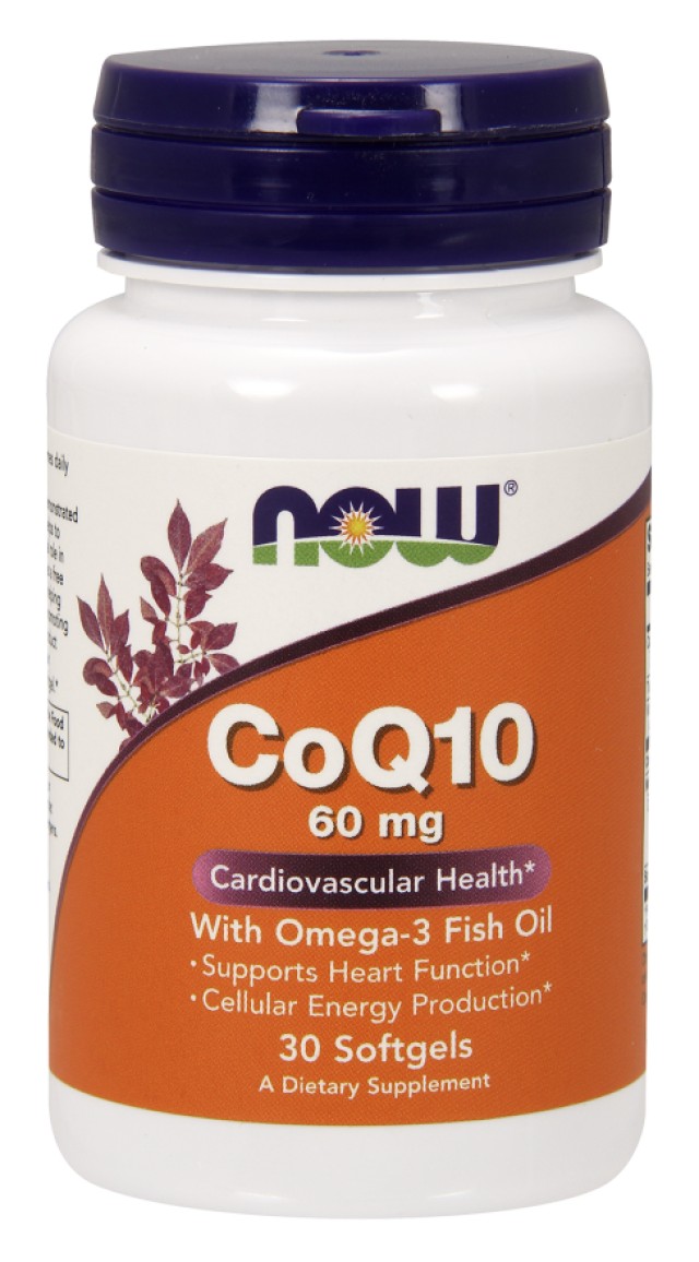 Now Foods CoQ10 60mg With Omega 3 Fish Oil 30 Softgels