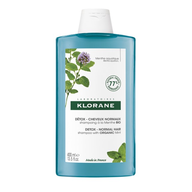 Klorane Shampoo Detox Σαμπουάν για Κανονίκα Μαλλιά με Βιολογική Μέντα 400ml