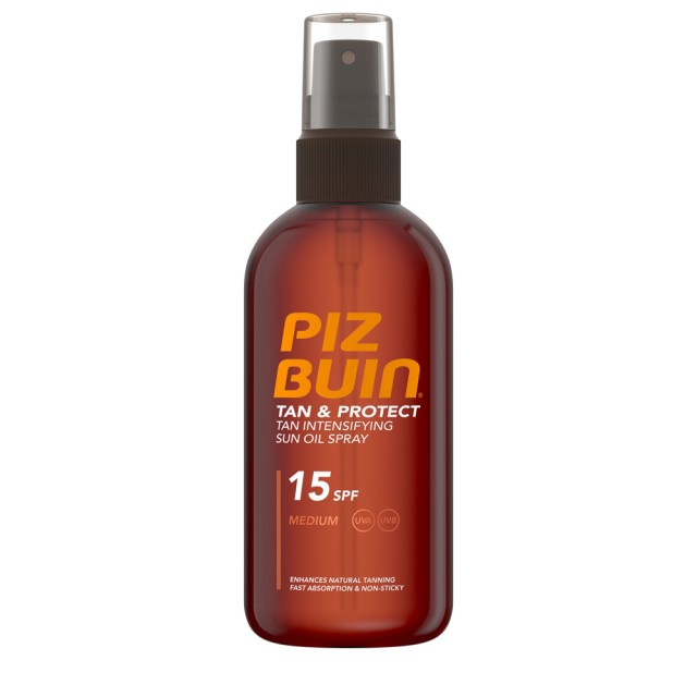 Piz Buin Tan & Protect Sun Oil Spray SPF15 Αντηλιακό Λάδι Μέτριας Προστασίας 150ml