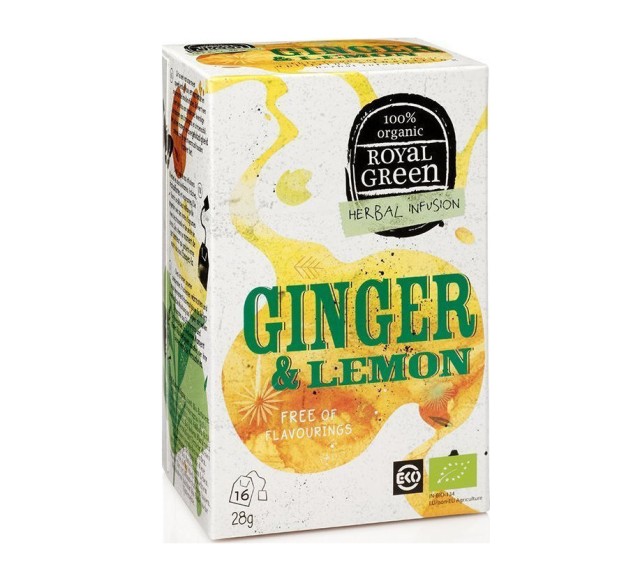 Am Health Royal Green Herbal Infusion Ginger & Lemon 16 φακελάκια