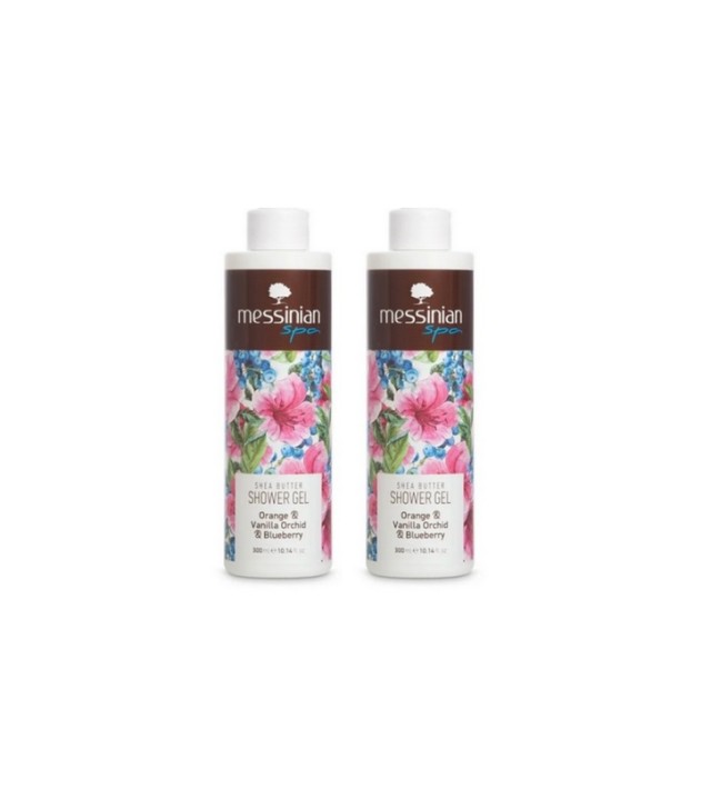 Messinian Spa Set Family Pack Αφρόλουτρο Πορτοκάλι,Βανίλια,Ορχιδέα & Μύρτιλο 2x300ml