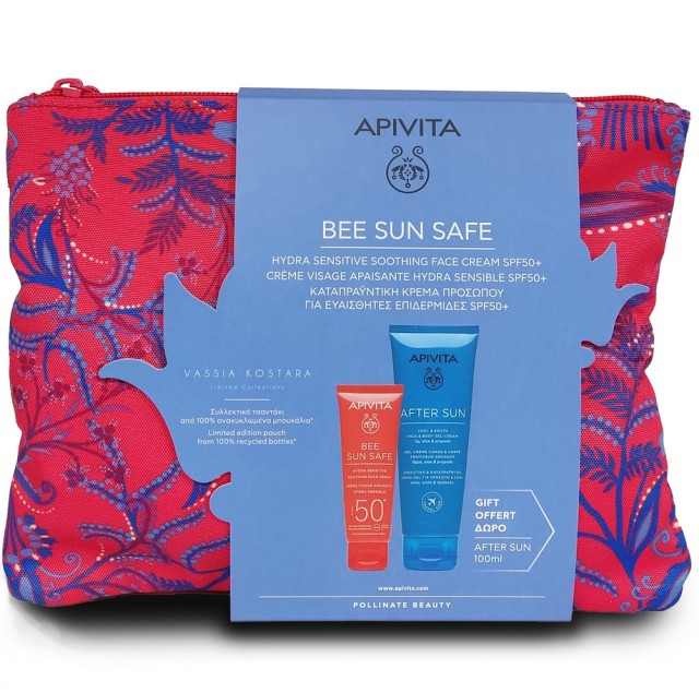 Apivita Set Bee Sun Safe Hydra Sensitive Shoothing Face Cream 50ml + Δώρο After Sun Cool & Sooth Face & Body Gel-Cream 100ml