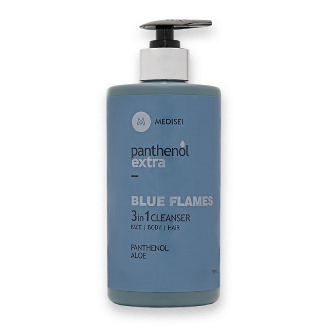 Medisei Panthenol Extra Blue Flames 3in1 Ανδρικό Καθαριστικό για Πρόσωπο, Σώμα & Μαλλιά 500ml