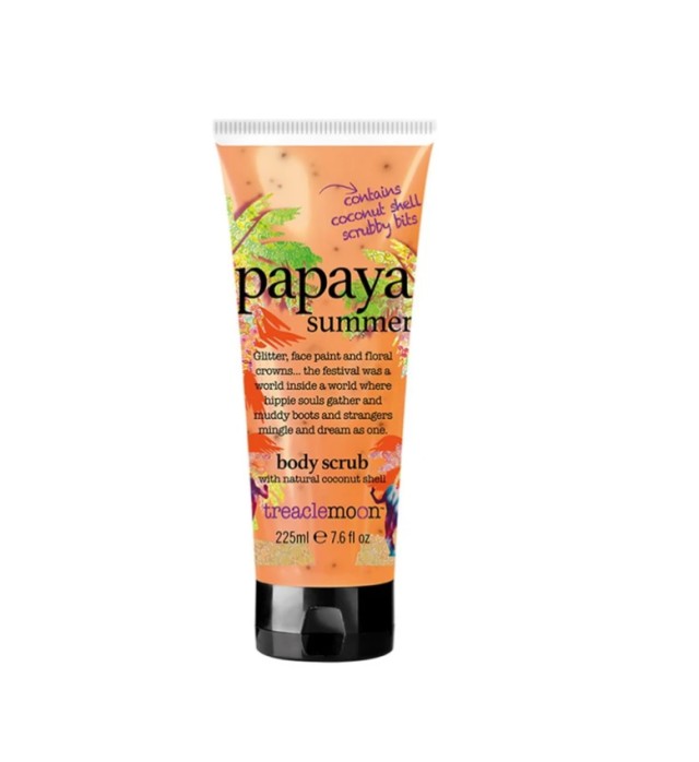 Treaclemoon Papaya Summer Body Scrub Scrub Σώματος με Άρωμα Παπάγια & Κομματάκια Φυσικού Κελύφους Καρύδας 225ml