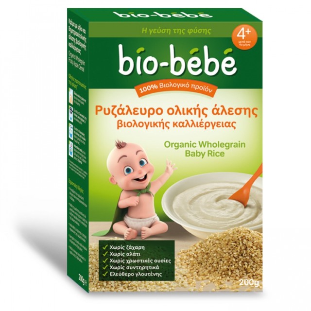 Bio-Bebe Ρυζάλευρο Ολικής Αλεσης Βιολογικής Καλλιέργειας 4+ Μηνών 200gr