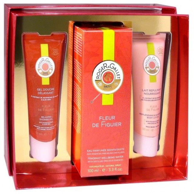 Roger & Gallet Giftbox Fleur de Figuier 100ml + gel douche 50ml + lait Repulpant Nourrissant 50ml
