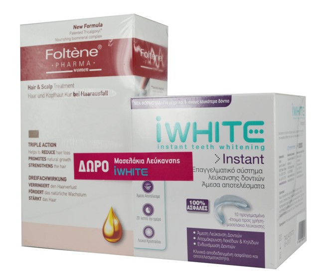 Foltene Hair & Scalp Treatment Women 12 Αμπούλες των 8,3ml+ iWhite Επαγγελματικό Σύστημα Λεύκανσης Δοντιών 10 Μασελάκια