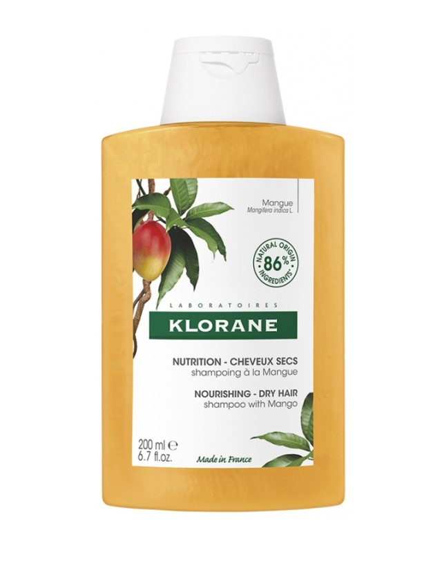Klorane Shampoo With Mangue Σαμπουάν με Βούτυρο Μάνγκο για Ξηρά Μαλλιά 200ml