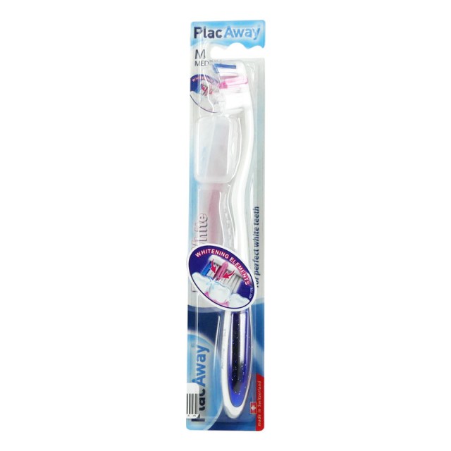 Plac Away Οδοντόβουρτσα Pro White Medium Γκρι 1τμχ