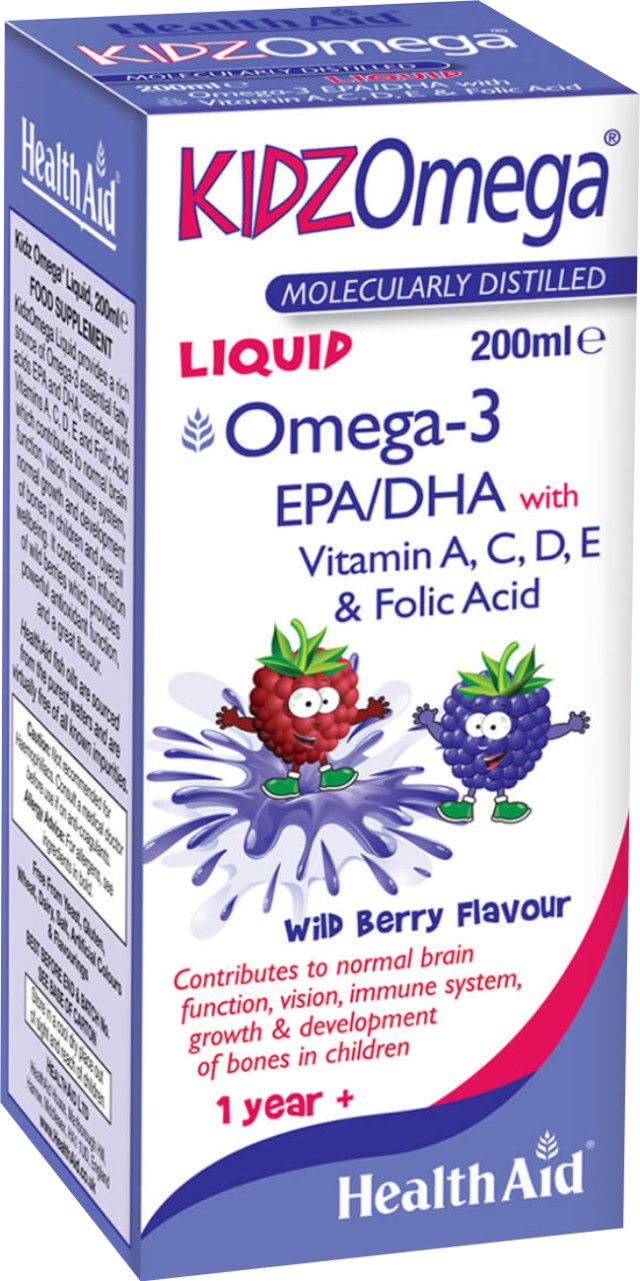 Health Aid KIDZ OMEGA -LIQUID -WILDBERRY 200ML