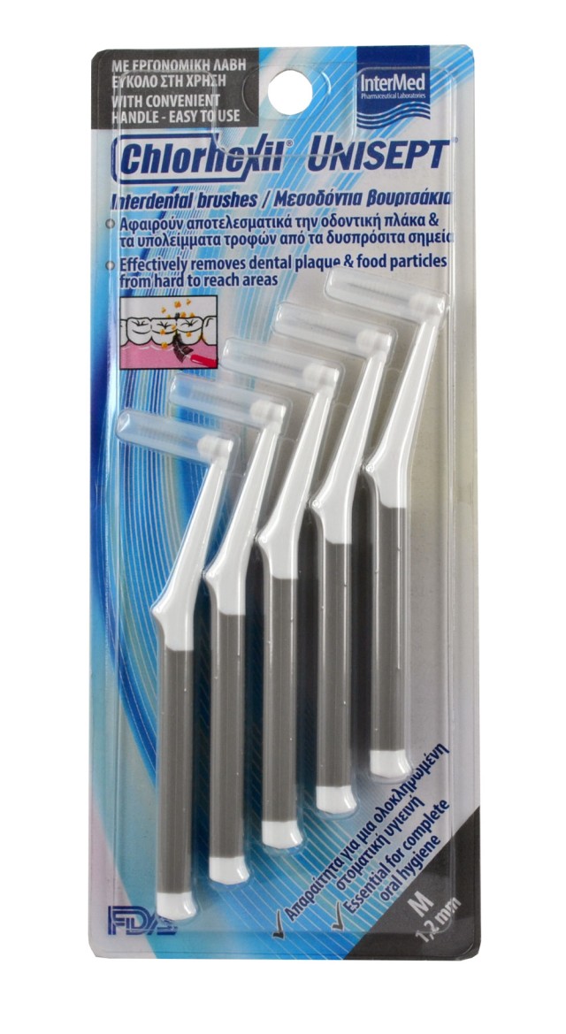 INTERMED Chlorhexil Unisept Interdental Brushes M 1,2mm 5 τμχ
