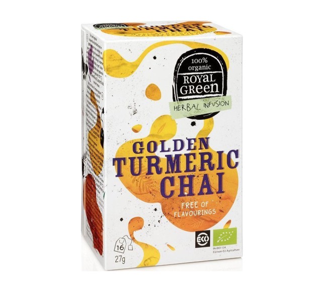 Am Health Royal Green Herbal Infusion Golden Turmeric Chai 16 φακελάκια