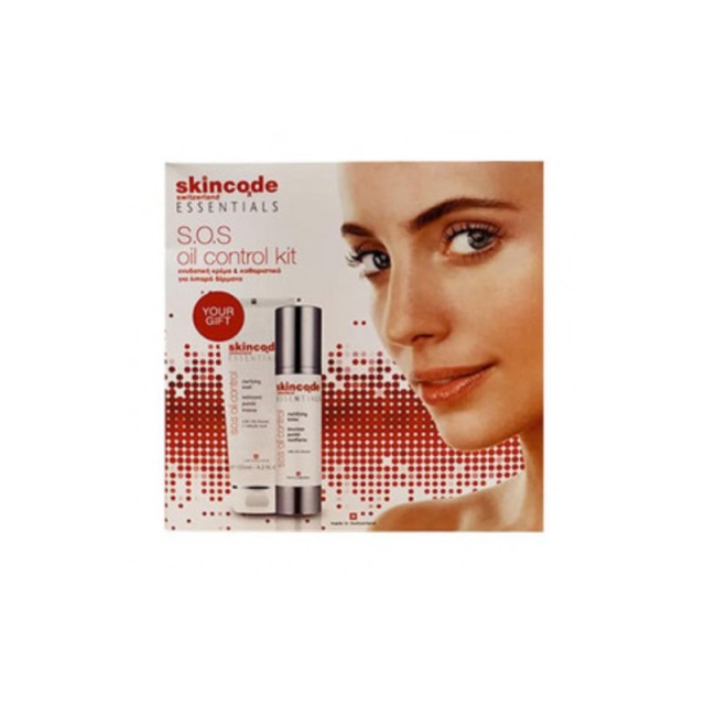 Skincode Essentials S.O.S Oil Control Mattifying Lotion 50ml & ΔΩΡΟ Skincode Essentials S.O.S Oil Control Clarifying Wash 125ml