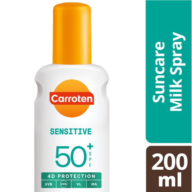 Carroten Sensitive Αντηλιακό Γαλάκτωμα Spray Spf50+ 200ml