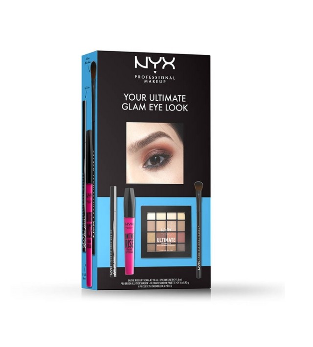 NYX PM Set Your Ultimate Glam Eye Look on The Rise Liftascara 10ml & Epic Ink Liner 1.0ml & Pro Brush Allver Shadow & Ultimate Shadow Palette 16x0.93g